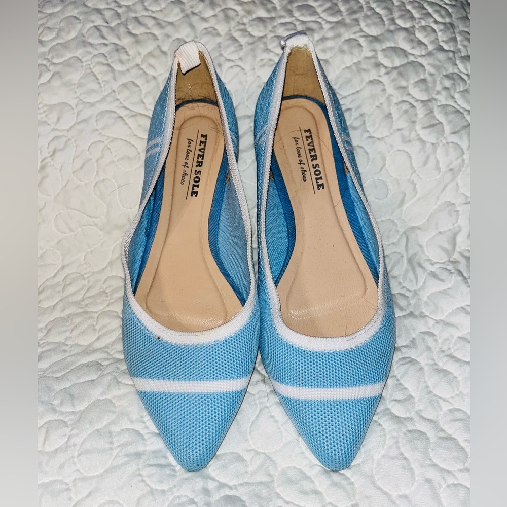 Fever Sole Woven Breathable Pointed Toe Flats sz 7.5